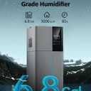 LACIDOLL Humidifier Large Room,26L/6.8Gal Whole House Humidifiers for Home 3000 sq.ft,1800ml/H Cool Mist Humidifier Baby, Top Fill Humidifiers for Bedroom Plant with 360 Nozzle & Extension Tube,Grey