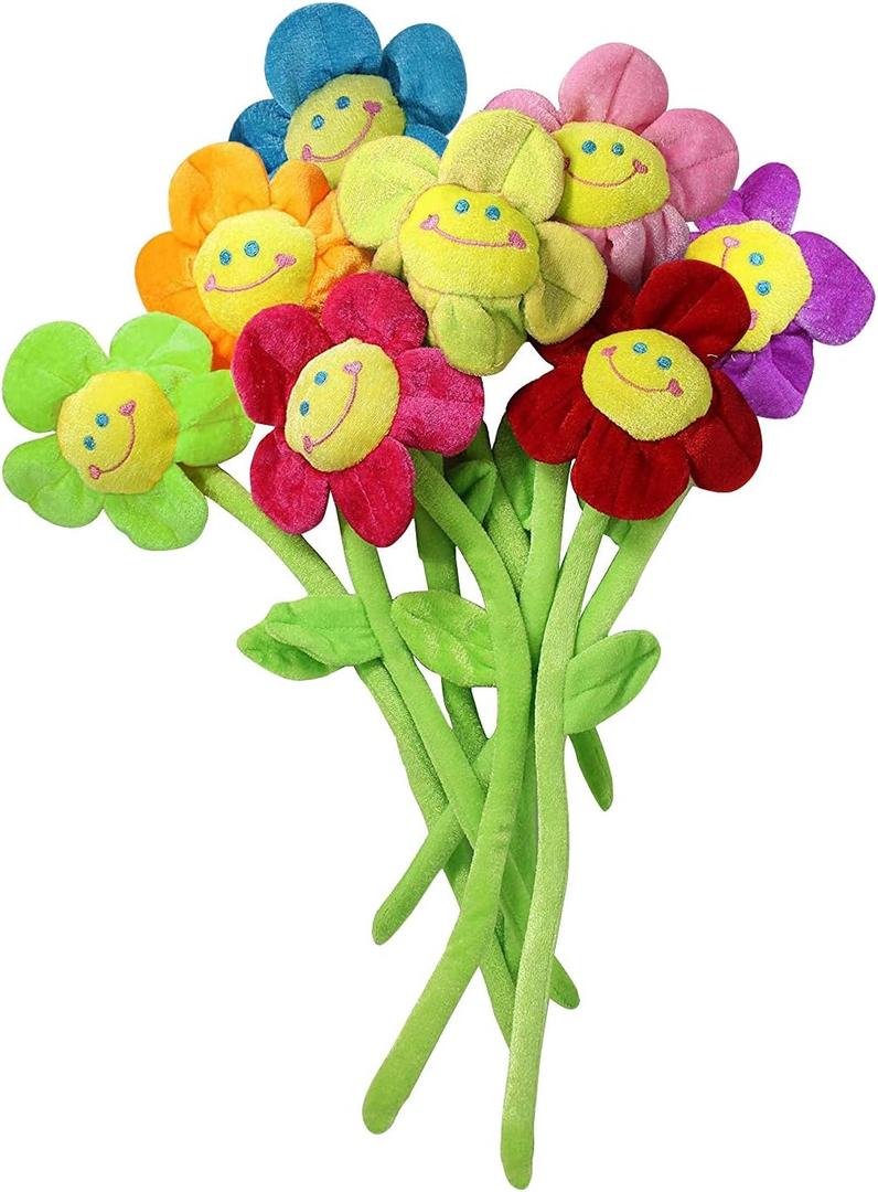 Hangnuo 6PCS Artificial Plush Flower Bendable Curtain Buckle Tiebacks Birthday Wedding Party Durable Plush Daisy Flower Bouquet with Happy Smiley Face Gift for Kids Baby Girl Toddlers Hangnuo 6PCS Artificial Plush Flower Bendable Curtain Buckle Tiebacks Birthday Wedding Party Durable Plush Daisy Flower Bouquet with Happy Smiley Face Gift for Kids Baby Girl Toddlers