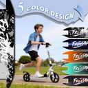 FREEDARE Kick Scooter for Kids & Adults Ages 8+, Foldable Teen Scooter with 2 Big 8-inch Wheels and 4-Level Adjustable Handlebar, Max Load 220 LBS