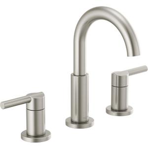 Delta Nicoli Brushed Nickel Faucet 3 Hole, 8 Inch Widespread Bathroom Sink Faucet for Vanity, Push-Pop Drain Assembly, Stainless 35749LF-SS