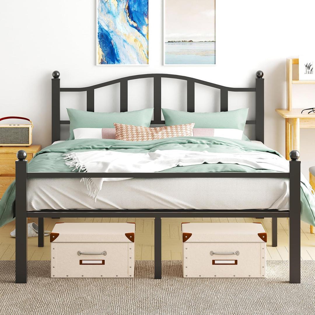 Metal Full Size Bed Frame with Headboard