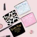 4 PCS Girls Trip Gifts Favors Girls Weekend Gifts for Women Girls Trip Favors Friendship Gifts Girls Weekend Gifts Ideas Girls Trip Makeup Bag Cow Print Cosmetic Bags Weekender Bag for Women Christmas