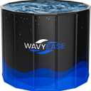 WAVYEASE Portable Bath Tub for Adults -(31.5"L x 26"H) Foldable Cold Plunge Tub for Recovery - Collapsible Soaking Bath Tub for Shower Stall Home SPA - Outdoor Ice Bathtub for Athletes (Black)
