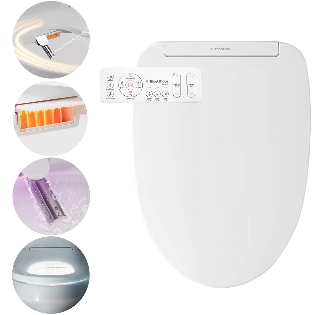 BidetMate 3000 Series Electric Bidet Toilet Seat, Heated Water and Seat