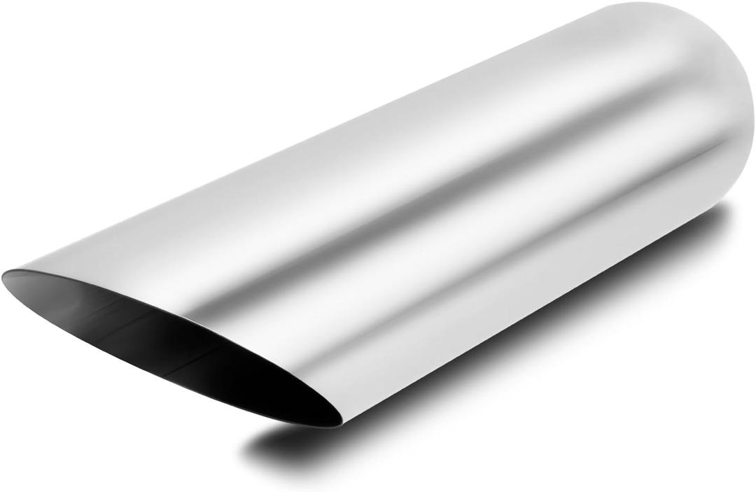LCGP 2.5" Inlet Exhaust Tips, 2.5" Inlet x 5" Outlet x 18" Overall Length, Weld On, Polished, Universal Stainless Steel Diesel Exhaust Tailpipe DT-255018AC