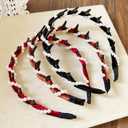 Vintage Pearl Beaded Headbands for Women High Cranium Hairband with Teeth Brown Red Black Wavy Comb Headband White Pearl Hairbands Fall Winter Fashion Hair Accessories for Bride Wedding Party 3Pcs