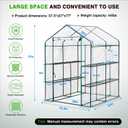 Yesker Greenhouse 57.5"x57"x77" Walk In Green House - Large Outdoor/Indoor Greenhouses with 8 Shelves Waterproof PVC Cover & Windows, Portable Greenhouse Kit for Winter Backyard Gardening Patio, Clear