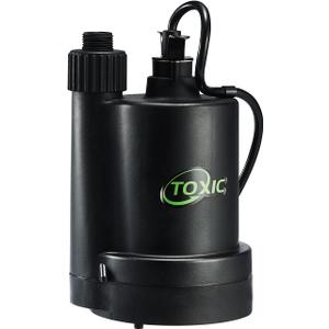 Water Pump Submersible Utility Pump Thermoplastic 1/4 HP Portable Electric Water Removal Drain Pump for Garden Tub Pond Basement Swimming Pool with 10-Foot Cord