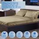 DREAMCARE King Size Sheets Set -6 pcs Breathable Cooling Bed Sheets -up to 21" Extra Deep Pocket King Sheet Set with Side Pockets Extra Soft 100% Brushed Hypoallergenic Hotel Luxury Bedding Eucalyptus