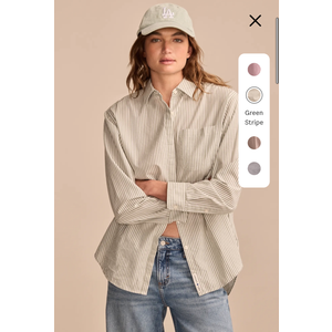 Oversized Button Back Top ,Green, S