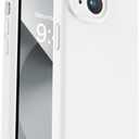 Vooii Compatible with iPhone 13 Case, Liquid Silicone Upgrade [Camera Protection] [Soft Anti-Scratch Microfiber Lining] Shockproof Phone Case for iPhone 13 6.1 inch - White