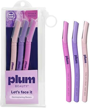 Plum Beauty Face Razors for Women, Eyebrow Razor & Brow Shaper