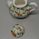 33.8 oz Large Porcelain Tea Pot Shiny Gold Garden Floral Ceramic Teapot Waterpot Tea Maker for Blooming Loose Leaf Tea Coffee Milk Chrismas Women Gift Housewarming Home Kitchen Décor Mint Green