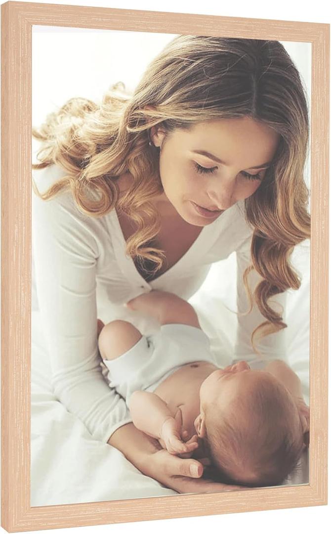 14x17 Frame Natural Woodgrain,Rustic 17x14 Picture Frame, Art Pic Hanging Poster Frame, 14 by 17 Gallery Family Concert Portrait Photo Frame Anniversary/Birthday/Wedding/Thank you/Christmas Gift