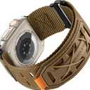 Bandletic Compatible with Apple Watch Series 10 Band Men Women, Wide Tactical Military Nylon Loop Sport Bands for iWatch 49mm(Ultra 3/2/1),46mm(11/10),45mm(9/8/7),44mm(SE3/SE2/SE/6/5/4),42mm(3/2/1) (Tan)