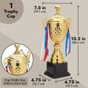 Juvale Gold Trophy Cup - Tournament & Championship Trophy Award - Versatile Awards for Soccer, Basketball & Golf - Rewards for Adults & Kids - 15.2 x 7.5 x 5 in