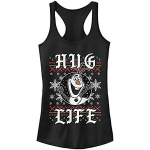 Disney Girls Frozen Hug Life Olaf Slim Fit, Scoop Hem Racerback Tank, S