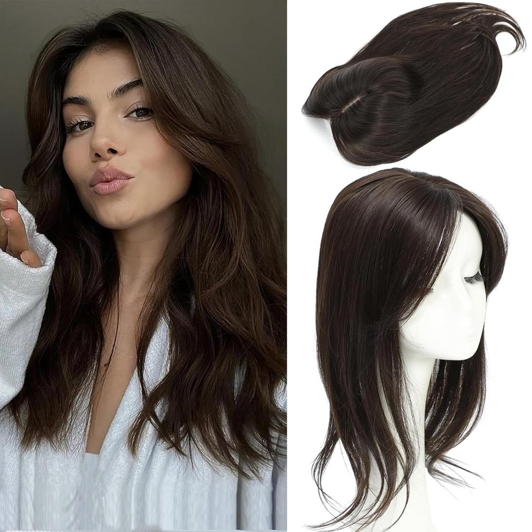 Hair Toppers for Women 18 inch Hair Topper Wiglets Synthetic Hairpieces for Women with Thinning hair 5.5x5 Inch Base