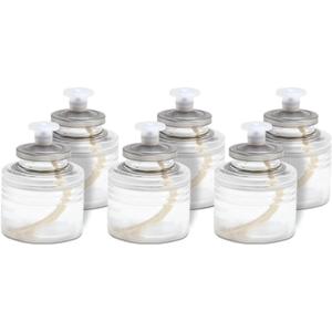 Sterno SoftLight Liquid Wax Candle Pack - Decorative Candles for Centerpieces, Candle Set with Bottle-Design Holder - Long Lasting Liquid Paraffin Candles, Burns Up to 18 Hours - 6 Pack