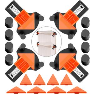 60/90/120 Degree Multi Corner Clamps for Woodworking Set of 4,Adjustable Spring Loaded Right Angle Clamp Woodworking Tools,Carson Clamp for Carpentry,Frame Cabinet Wood Tools Accessories,Gifts for Men (Orange)