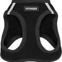 Voyager Step-In Air Dog Harness - All Weather Mesh, Reflective, No Pull Harness for Small, Medium Dogs, Cats - Secure with Hook & Loop Fastener, Buckle, Double D-Rings - Black/Black Trim, S (S (Chest: 14.5 - 16"), Harness (Black/Black Trim))