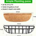 HKZ Deck Balcony Railing Planter Window Boxes - 4 Pack 24 Inch Planter Box, Balcony Planters Railing Hanging, Window Boxes Outdoor Fence Planters