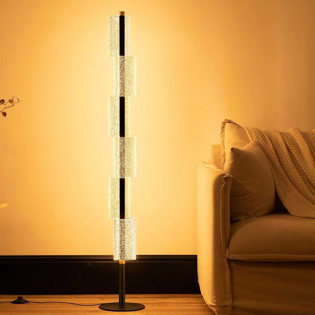 NUR Modern Floor Lamp, Dimmable Standing Lamp with Remote Control, Stepless Adjustable Colours & Brightness, Industrial Lighting for Living Room, Bedroom, Office (Floor Lamp for Living Room)