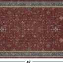 Burgundy 2x3 Washable Rugs for Entryway Indoor, Boho Kitchen Rug for Floor, Bathroom, Doormat Indoor Entrance, Waterproof Non Slip Low Pile Stain & Fade Resistant, Modern Eclectic Floral Decor