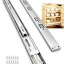Gobrico Soft Close Drawer Slides 24 inch 2 Pair，Kitchen Drawer Slides 2 Fold Side Mount, Hardware Cabinet Drawer Slides Full Extension Drawer Glides, Heavy Duty Hydraulic Self Close Rails