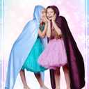 Liitrsh 3 Pcs Christmas Large Queen Princess Costume Witch Sisters Adults Purple Blue White Hooded Robe Cloak for New Year Party Cosplay Wizard (Purple, L)
