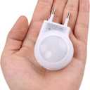 EU 2-pin Plug - Portable Plug-in 0.7W Travel LED Night Light with USB Wall Charger - 2 Pack of White