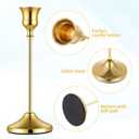 12 PCS Gold Metal Taper Candle Holders, Candlestick Holders, 7cm Diameter Taper Candle Holder Bulk for Table Centerpieces Candlesticks for Wedding Christmas Home Party Table Decor-23/19/16cm