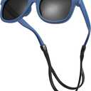 Flexible Polarized Baby Sunglasses with Strap Adjustable for Toddler & Newborn Infant 0-18 Month, B4* Matte Blue Frame/Gray Lens, 2 PAck