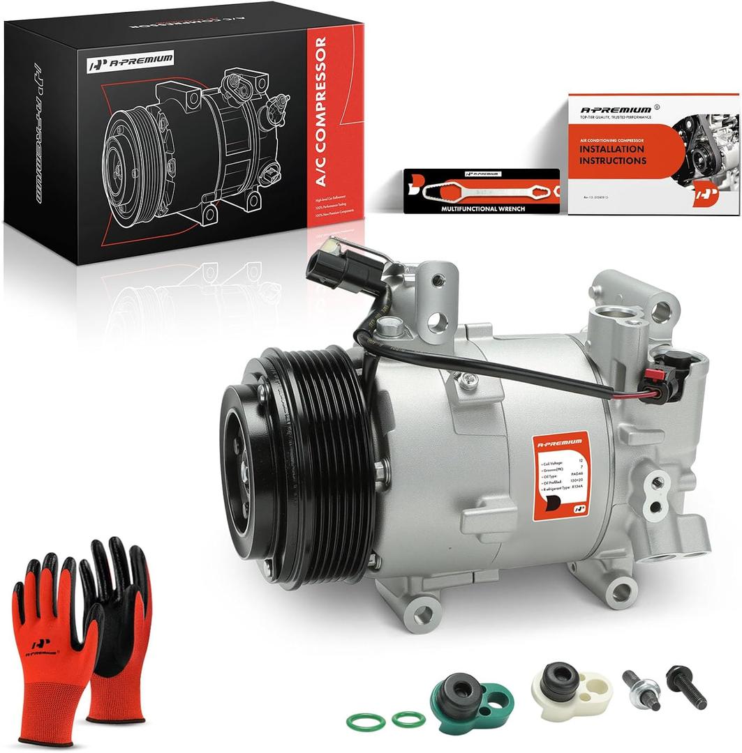 A-Premium Air Conditioner AC Compressor with Clutch Compatible with Honda Civic 2.0L 2016-2021, with CVC Style, with 7-Groove Pulley