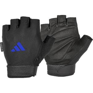 Adidas Essential Training & Weightlifting Gloves, Fingerless Workout Gloves (Small, Blue)