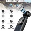 4K Body Camera with External Microphone, Mini Video & Audio Pocket Cam 270 Rotation Camera for Outdoor Sport, Bike, Travel, Police Law Enforcement, Personal Civilians, 64GB Included