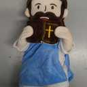 Jesus Plush Talking Doll with Halo, Speak 20 Bible Verses & 20 Songs,13.4" Interactive Hymn Stuffed Plushie Perfect Religious Gift for Kids Sunday School & Easter Celebrations (Blue)