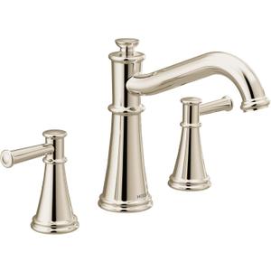 Moen T9023NL Belfield Two-Handle Deck Mounted Roman Tub Faucet, Valve Required, Polished Nickel