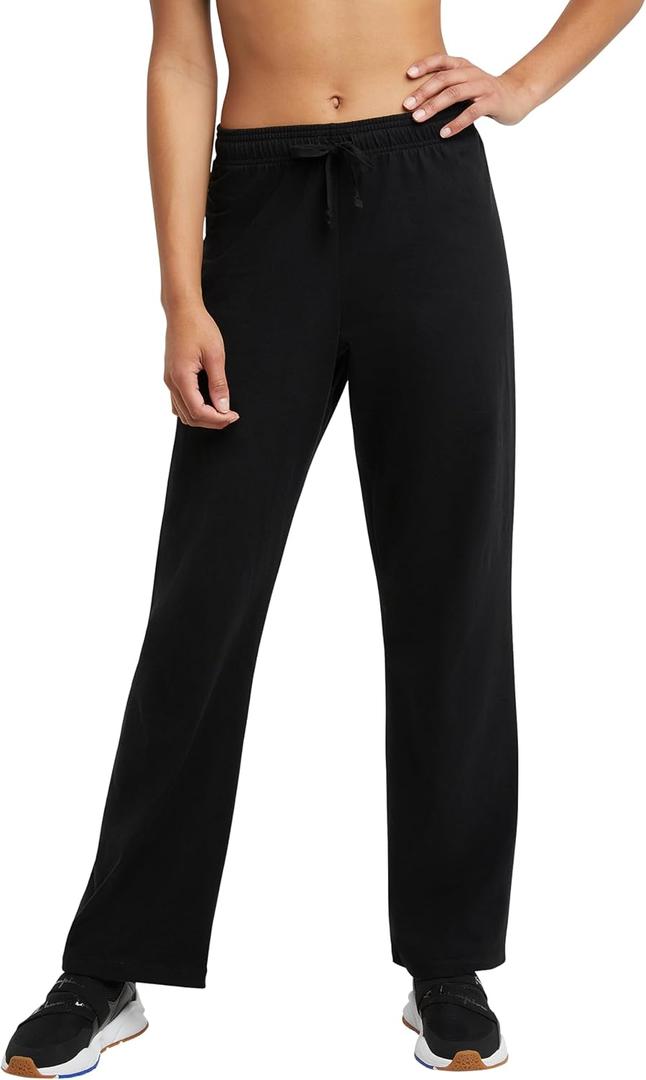 Champion Women's Size Lounge Pants, Standard Fit, Lightweight (Large, Black)