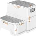 WELSPO 2 Step Stool for Kids, Toddler Step Stool for Bathroom, Kitchen, Bedroom, Living Room, Non-Slip Toddlers Toilet Potty Stool with Handles Baby Child Kid Plastic Poop Stools(Gray)