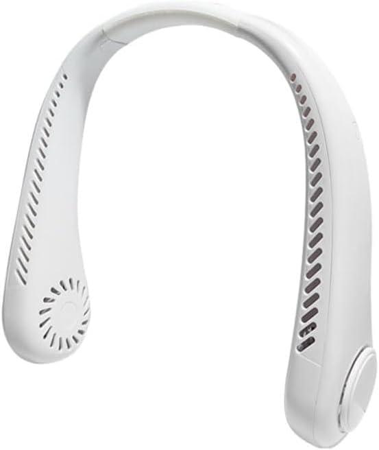 ETERBLOSS Portable Neck Fan,Travel Essentials - Hands Free 5 Speeds,Neck Cooling Bladeless Fan - USB Rechargeable,Fast Cooling,Ultra Quiet,Gifts for Women Men(White)