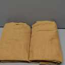 NICETOWN Sheer Linen Bedroom Curtains 96 inch Long, Grommet Privacy Semi Light Filtering Faux Flax Sheer Window Drapes for Living Room, Desert Yellow, W52 x L96, 1 Pair