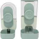 Hanging Automatic Food Water Dispenser, Safe Cage Auto Gravity Pet Feeder and Waterer Set, Cat Food Water Dispenser with Bowl for for Samll Dog Cat Rabbit Chinchilla Hedgehog (Mint Green)