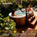 Two-Way Hot Tub Handrail, 44"-57.3" Adjustable Height SPA Hand Rail w/360 Swivel Option, Hot Tub Railing to Get in and Out, 600LBS SPA Side Handrail Ground-Mount for Indoor&Outdoor