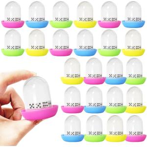 24 Pcs Mini Dice Cup for Kids,Plastic Shaker Dice Game for Math Learning,Dice for Board Games Classroom Rewards Goodie Bag Stuffers Birthday Gift