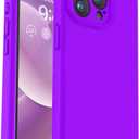 Vooii Compatible with iPhone 15 Pro Case, Upgrade Liquid Silicone, [Enhanced Camera Protection] [Soft Anti-Scratch Microfiber Lining] Shockproof Phone Case iPhone 15 Pro 6.1 inch - Neon Purple