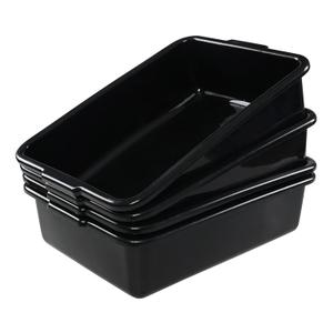 4-Pack 13 L Black Plastic Kitchen Bus Tubs, Commercial Bus Box