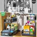 Under Sink Organizer 2 Pack, High Adjustable 2 Tier Under Sink Organizers and Storage, Slide out Metal Cabinet Organizers, Pull out Storage Drawer Shelf for Kitchen Bathroom Cabinet
