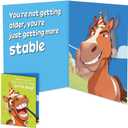 3 x Musical Birthday Card, Hilarious Horse Birthday Card with Sound & Motion - Funny Birthday Cards for Men, Women, Dad, Mom, Son, Husband, 5"x7"