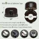 Bates- Stove Knob Safety Covers, Universal Size, 5 Pack, Black, Double Key Design, Heat Resistant Oven Knob Covers for Child Safety, Stove Guard Baby Proofing